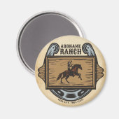 Aimant Roping Cowboy AJOUTER LE NOM Western Family Horse (Recto/Verso)