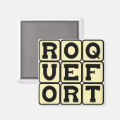 Aimant Roquefort, fromage bleu français (Recto/Verso)