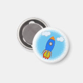 Aimant Roquette De Dessin Dans Le Ciel Bleu Halftones (Recto/Verso)