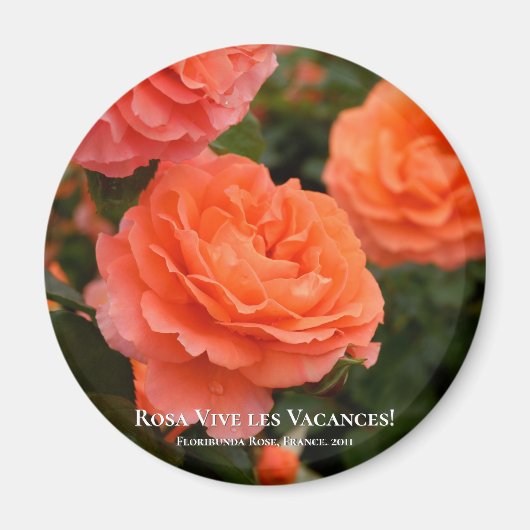 Aimant Rosa Vive les Vacances ! (Devant)