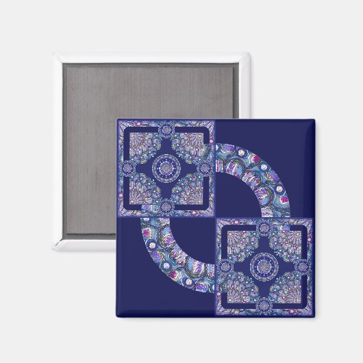 Aimant Rosace bleue (Recto/Verso)