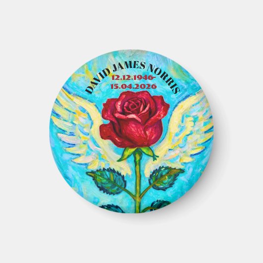 Aimant Rose Ange sympathie (Devant)