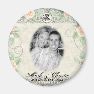 Aimant Rose anglais & mariage d'argent Enregistrer la dat