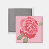 Aimant Rose Aquarelle (Recto/Verso)