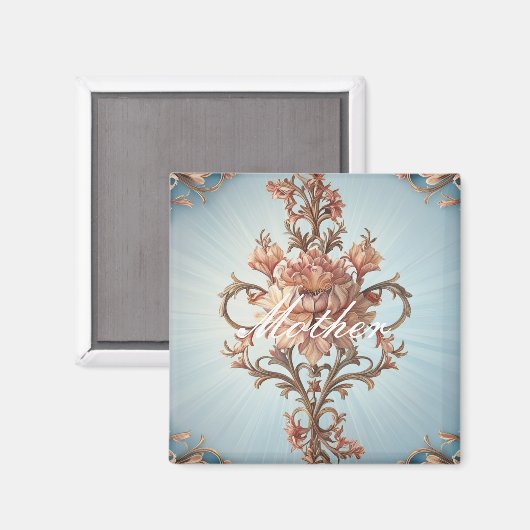 Aimant Rose baroque (Recto/Verso)