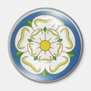Aimant Rose blanc de drapeau de Yorkshire