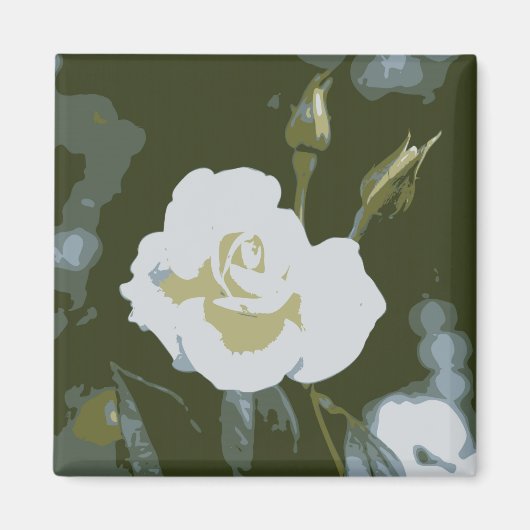 Aimant Rose Blanche (Devant)