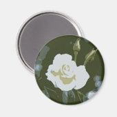 Aimant Rose blanche (Recto/Verso)