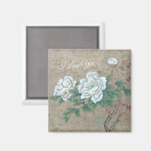 Aimant Rose blanche (Recto/Verso)