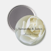 Aimant Rose blanche crêpe (Recto/Verso)