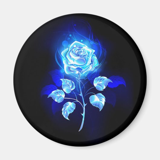 Aimant Rose bleu brûlant (Devant)