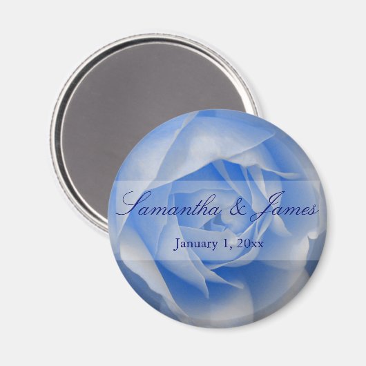 Aimant Rose bleu doux (Recto/Verso)