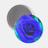 Aimant Rose bleu saphir (Recto/Verso)