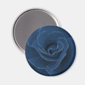 Aimant Rose bleu velours (Recto/Verso)