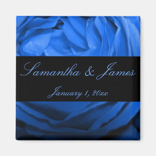 Aimant Rose Bleue Mariage Personnel