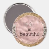 Aimant Rose Blush Gold Black Glitzy Parties scintillant Z (Recto/Verso)