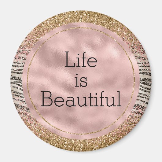 Aimant Rose Blush Gold Black Glitzy Parties scintillant Z (Devant)