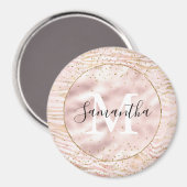 Aimant Rose Blush Gold Zebra Print Glitz (Recto/Verso)
