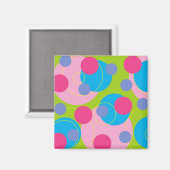 Aimant rose bonbon rétro (Recto/Verso)