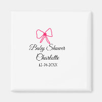 ROSE BOW SIMPLE BABY SHOWER AJOUTER LE NOM DATE MI