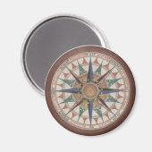 Aimant Rose Brown Antique Compass (Recto/Verso)
