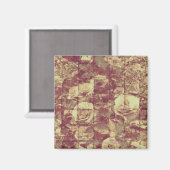 Aimant Rose camouflage pattern on tiled wall ground (Recto/Verso)