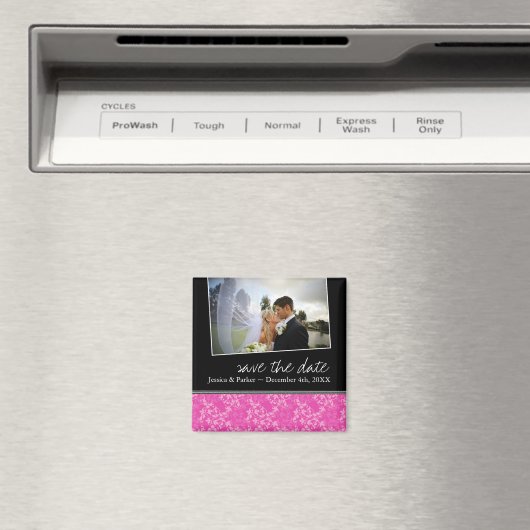 Aimant Rose chaud classique Enregistrer la date (In Situ (Lave-vaisselle))