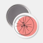 Aimant rose Citrus rond (Recto/Verso)