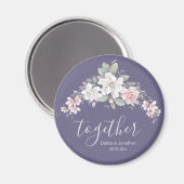 Aimant Rose classique rose et ivoire Floral "Ensemble" (Recto/Verso)