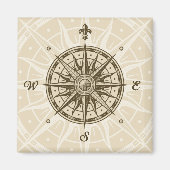 Aimant Rose Compass vintage (Devant)