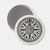 Aimant Rose Compass vintage Sun (Recto/Verso)