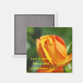 Aimant Rose coucher de soleil - Amour (Recto/Verso)
