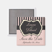 Aimant Rose, crème, gris Enregistrer l'aimant de date (Recto/Verso)