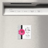 Aimant Rose Daisy noir blanc Polka point Enregistrer la d (In Situ (Lave-vaisselle))