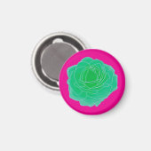 Aimant Rose d'art pop vert (Recto/Verso)