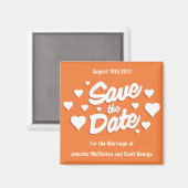 Aimant Rose de corail Enregistrer la date Coeurs Enregist (Recto/Verso)