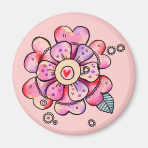 Aimant rose de fleur