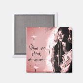 Aimant Rose de message Inspirationnel élégant Positivité (Recto/Verso)