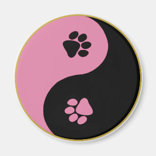 Aimant Rose de pattes de Yin Yang