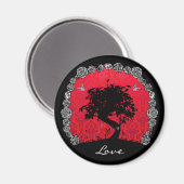 Aimant Rose de tatouage Bonsai Arbre de l'amour avale (Recto/Verso)