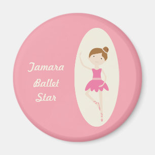 Aimant rose d'étoile de ballet de la ballerine 1