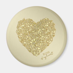 Aimant Rose D'or Élégante De Mon Cœur