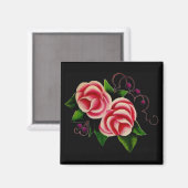 Aimant Rose en noir (Recto/Verso)
