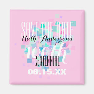 Aimant Rose Enregistrer la date Centennial Personnalisé M