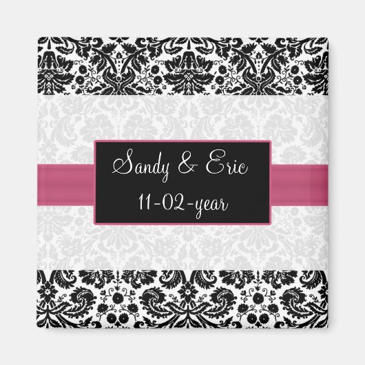 Aimant rose Enregistrer l'aimant de date (Devant)