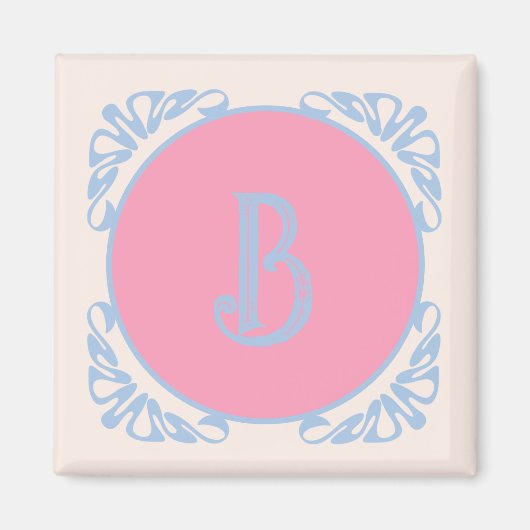 Aimant Rose et bleu personnalisés (Devant)