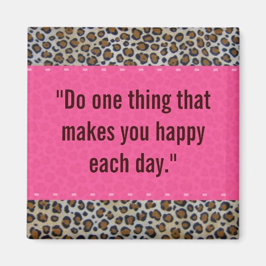 Aimant Rose et Empreinte de léopard (Devant)