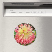 Aimant rose et jaune Dahlia (In Situ (Lave-vaisselle))