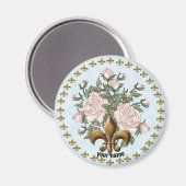 Aimant Rose Fleur De Lis (Recto/Verso)