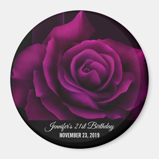 Aimant Rose Fleur Pourpre-Rouge Gothique Rendez-vous (Devant)